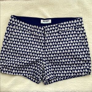 Old Navy Blue and White Patterned Shorts